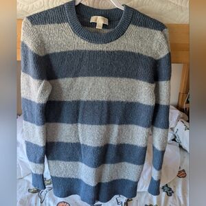 Striped Gray and Blue Men's Sweater